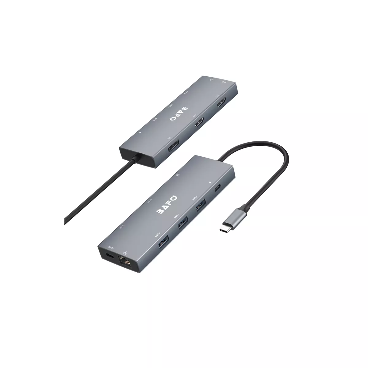USB-C to 2xHDMI (4K@60Hz) + DP (4K@60Hz) + RJ45 (1000Mbps) + 3xUSB-A 3.2 Gen1 (5Gbps) + USB-C 3.2 Gen1 (5Gbps) + USB-C (PD 100W), Docking Station (9-in-1)